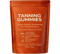 Nuevas gomitas bronceadoras 2026, gomitas de bronceado rápido sin sol, astaxantina, betacaroteno y mezcla de licopeno con vitaminas C y E, mejora el tono natural de la piel (1 unidad)