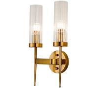 Nuevas Lámparas de Pared Modernas Led de Cristal, Aplique Nórdico Dorado, Luminaria de Metal para Decoración de Sala de Estar Y Dormitorio, Aplique de Pared./Dos Cabezas