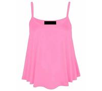 Nuevas mujeres damas más tamaño impreso swing chaleco tirantes, sin mangas, acampanado, CAMI, tops vestidos 8-26, rosa pastel, 20-22