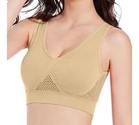 Nuevas mujeres Yoga Gimnasio Fitness Sujetador deportivo Push Up Sujetador hueco Entrenamiento Gimnasio Sujetador de yoga Percha Ropa Interior (Beige, XL)