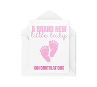 Nuevas tarjetas de bebé | Una nueva tarjeta de felicitaciones de señorita | Hija recién nacida colega oficina trabajo amigo niña | CBH1066