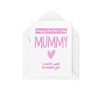Nuevas tarjetas de mamá | Feliz Día de la Madre Mummy Can't Wait To Meet You Card | Nueva mamá del embarazo de Bump para su esposa Nueva mamá | CBH1000