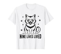 Nueve vidas Amante de los gatos Felino Mascota Miau Amor Gatos Camiseta