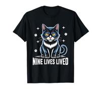 Nueve vidas Amante de los gatos Felino Mascota Miau Amor Gatos Camiseta