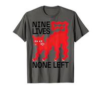Nueve vidas Ninguna izquierda Gato Rojo Camiseta
