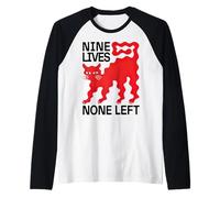 Nueve Vidas Ninguna Izquierda Gato Rojo Camiseta Manga Raglan