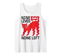 Nueve Vidas Ninguna Izquierda Gato Rojo Camiseta sin Mangas