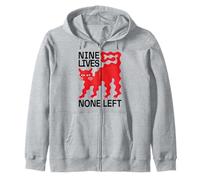 Nueve Vidas Ninguna Izquierda Gato Rojo Sudadera con Capucha