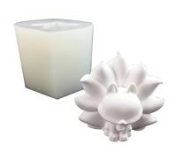 Nueve zorros de cola Moldes de Silicona Moldes de Resina Epoxi Forma de Adorno de Mesa Vela Yeso Hacer Herramienta Fácil de Limpiar Resina Epoxi Silicona Única para Principiantes