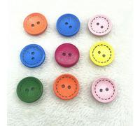 NUEVO 20 botones redondos de madera natural de 20 mm con monograma para decoración de bodas y accesorios de costura - 18