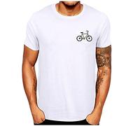 Nuevo 2021 Camiseta Hombre Verano Manga Corta Impresión de Bicicletas Moda Casual T-Shirt Blusas Camisas Camiseta Originales Cuello Redondo Hombre Suave básica Blanco Camiseta Deportiva Top