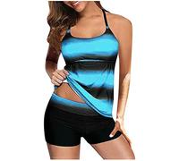 Nuevo 2021 Conjunto de Bikinis Mujer Pantalones Cortos 2pcs Trajes de Baño Mujer Dos Piezas Ropa de Playa Impresión Push up Bikini Tankinis Mujer Cintura Alta Beachwear Bañador Mujer