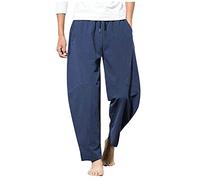 Nuevo 2021 Pantalones para Hombre, Suelto Casual Talla Grande Pantalones Moda Pop Pantalones harén Algodón y Lino Chándal de Hombres Jogging Pants Trend Largo Pantalones Diseño de Personalidad