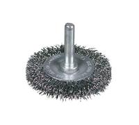 NUEVO 2024 - Cepillo circular acero latonado ondulado con vástago de 6 mm y filamento de Ø 0.30 mm (100x12x22)