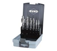 NUEVO 2024 - Juego de 6 avellanadores planos DIN 373 HSS con vástago recto y piloto fijo