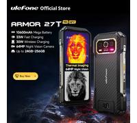 【NUEVO 2024】Ulefone Armor 27T 4G 10600mAh Teléfono robusto 24 GB RAM(12+12), 256 GB ROM Android 14 Smartphone 6.78" FHD+ 120Hz Cámara de visión nocturna Carga inalámbrica Add Film