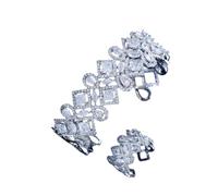 Nuevo 2025 5A Zirconia Cúbica Luxury Ajustable Abierto Abierto Boda Brozal de novia Pulseras y joyas de anillo para mujeres Joyas de decoración conmemorativa con ustedes accesorios de moda mejor por