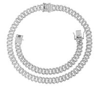 Nuevo 2026 Color de plata unisex Lleex Rhinestones Rhinestones PRONG CUBINA DE CADENA CUBANA PARA HOMBRES Mujeres Rhombus agrupadas Link Hiphop Decoración Joya Luxury With You Accesorios de moda para