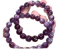 NUEVO 2026 UNISEX Natural Best Purple Lepidolite Pulsera Lisa Redonda Gema Cuentas de Piedra para Hacer Joyas Mujeres Decoración Regalos Lujo Con Usted Accesorios Mejor para