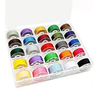 Nuevo 25 piezas de colores surtidos 70D/2 (60WT) hilo de bobina preenrollado de plástico tamaño A SA156 for bordado y máquina de coser hilo de poliéster hilo de bordar DIY hilo de coser(Assorted Color