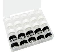 Nuevo 25 piezas de colores surtidos 70D/2 (60WT) hilo de bobina preenrollado de plástico tamaño A SA156 for bordado y máquina de coser hilo de poliéster hilo de bordar DIY hilo de coser(90wt White+bla