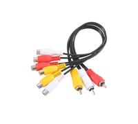 Nuevo 3 RCA Macho Jack una 6 RCA Hembra Enchufe Divisor Audio Video AV Cable Adaptador