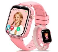 Nuevo 4G Reloj Inteligente Niño con Videollamada & GPS, Smartwatch Niños con SOS, Chat de Voz, Modo Escuela, Podómetro, Despertador, Monitor de Sueño IP68 Impermeable Regalo para Niños Niñas, Rosa