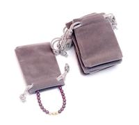 Nuevo 50 Unids/lote Bolsa de Terciopelo 9x12cm Bolsas de Almacenamiento Encantos Pendientes Bolsas de Empaque de Joyas Decoración de Boda Bolsa de Terciopelo Bolsas de Regalo-Gris Terciopelo,7x9cm