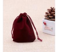 Nuevo 50 Unids/lote Bolsa de terciopelo 9x12cm Bolsas de almacenamiento Encantos Pendientes Bolsas de embalaje de joyería Decoración de boda Bolsa de terciopelo Bolsas de regalo-Terciopelo rojo vin