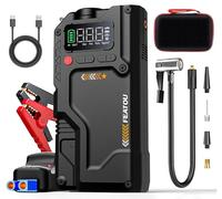 Nuevo 7000A Arrancador de Baterias de Coche con Compresor de Aire Incorporado, 12V Arrancador de Emergencia Portátil (para 8,5L Diésel y 9.0L Gasolina), Booster Bateria con Pantalla LCD, Linterna LED