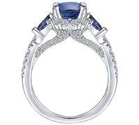 Nuevo anillo aguamarina con incrustaciones de diamantes anillo de compromiso princesa de cristal azul con huevos europeos y americanos tamaño 5-11Durability