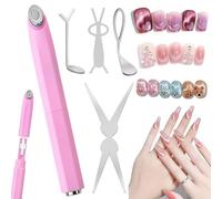 Nuevo anillo magnético 3 en 1 rosa con forma de ojo de gato. Herramienta magnética para uñas, fácil de usar para principiantes y artistas de uñas. Diversos patrones creativos. Cat Eye Magnet