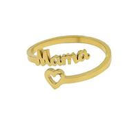 Nuevo anillo retro alfabeto mamá anillo personalidad femenina simple amor regalo día de la madre día de la madre regalo perlas joyería joyería, talla única, Metal, Sin piedras preciosas