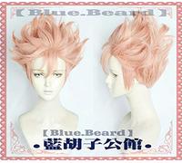 Nuevo Anime ID: INVADED The Detectives United Kaeru Cosplay peluca Narihisago Akihito peluca pelo corto rosa Cosplay disfraz accesorios B