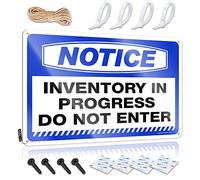 Nuevo arte rústico impermeable | Aviso de inventario en curso no entrar en elegante decoración de pared de metal para puerta de casa (30 x 40 cm)