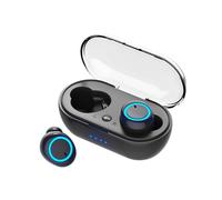 Nuevo Auricular Y10 Auricular Binaural Y30 Auricular con Compartimento de Carga Negro+