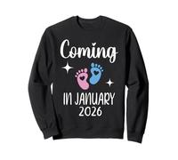 Nuevo bebé llegará en enero de 2026 Funny Baby Shower Niños Niñas Sudadera