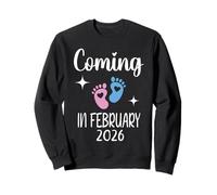 Nuevo bebé llegará en febrero de 2026 Funny Baby Shower Boy Girl Sudadera