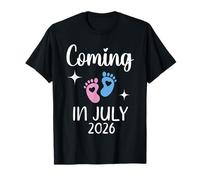 Nuevo bebé llegará en Julio de 2026 Funny Baby Shower Niños Niñas Camiseta