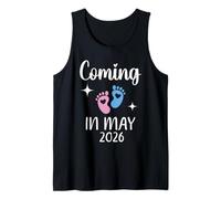 Nuevo bebé llegará en Mayo de 2026 Funny Baby Shower Niños Niñas Camiseta sin Mangas