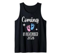Nuevo bebé llegará en noviembre de 2026 Funny Baby Shower Boy Girl Camiseta sin Mangas