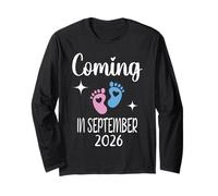 Nuevo bebé llegará en septiembre de 2026 Funny Baby Shower Boy Girl Manga Larga