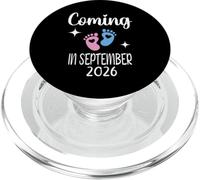 Nuevo bebé llegará en septiembre de 2026 Funny Baby Shower Boy Girl PopSockets PopGrip para MagSafe