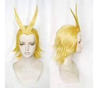 Nuevo Boku no Academia All Might Golden Wig Cosplay Peluca de Anime Halloween Role Play My Hero Academia Disfraz Cabello + Peluca Cap + Track