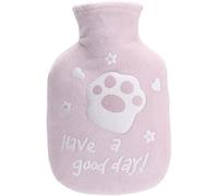 Nuevo Botella de agua caliente pequeña de 350 ml, linda bolsa de agua caliente para gatos con cubierta de felpa lavable, paquete caliente reutilizable portátil de invierno Calentador de Pies