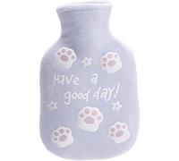 Nuevo Botella de agua caliente pequeña de 350 ml, linda bolsa de agua caliente para gatos con cubierta de felpa lavable, paquete caliente reutilizable portátil de invierno Calentador de Pies