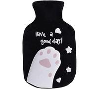 Nuevo Botella de agua caliente pequeña de 350 ml, linda bolsa de agua caliente para gatos con cubierta de felpa lavable, paquete caliente reutilizable portátil de invierno Calentador de Pies