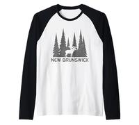 Nuevo Brunswick Moose Naturaleza Amante Camiseta Manga Raglan