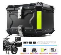 Caja Superior Universal de Aluminio Impermeable para el Maletero de la Motocicleta, Universal Motorcycle Top Box, Doble Llave de Almacenamiento, Caja Superior para Guardar Cascos (Plateado, 55L)