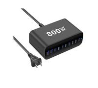 Nuevo Cargador de Escritorio GaN de 800 W y 10 Puertos, 8C2A, USB Tipo C PD, Cargador Rápido Multipuerto para Teléfonos Móviles, Carga